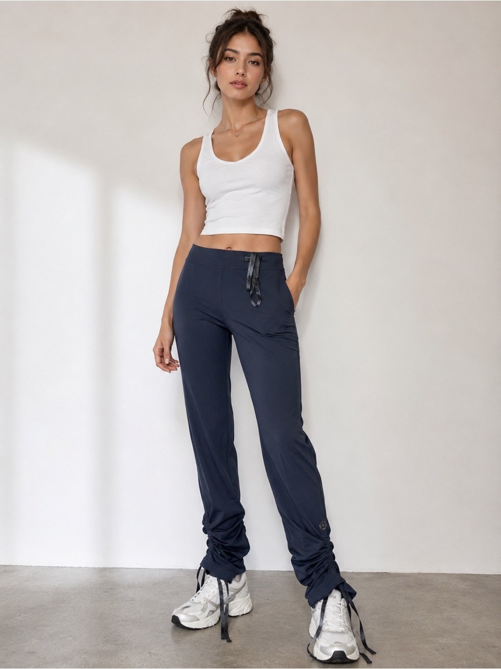 lululemon athletica Navy Ruched Drawstring Track Pants